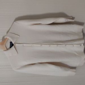 Lands' End Cashmere Cardigan Ivory Size M